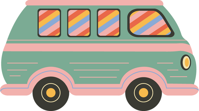 Vintage Van. Retro car.